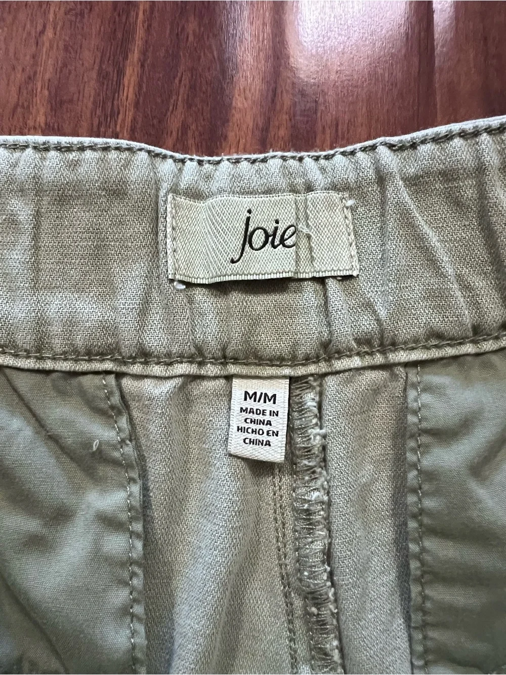 Joie High Rise Linen Blend Pleated Shorts Faded Cactus Green size medium